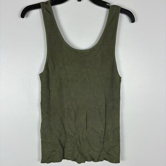 Madewell Scoop Neck Sweater Tank in Worn Olive Size Large NEW w Defect - Picture 3 of 9